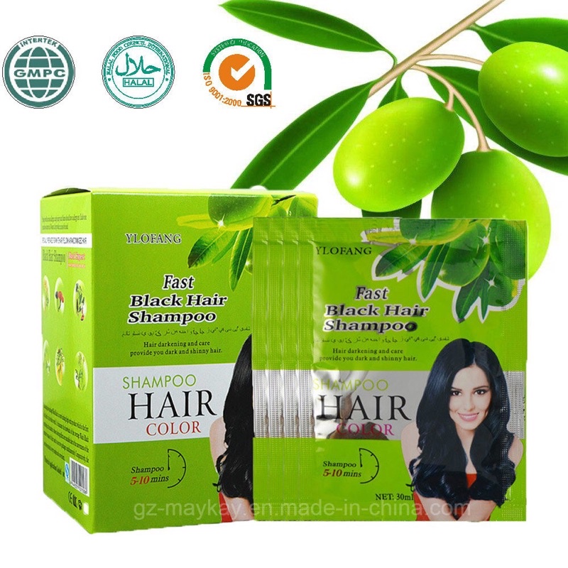 Gội Là Đen Oliu Hộp 10 Gói, Gội Đen Thảo Dược Black Hair