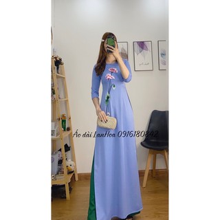 Áo dài lụa thêu (ảnh thật)