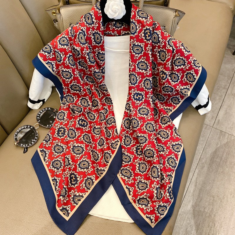 Khăn lụa vuông thời trang cao cấp bản 90x90cm