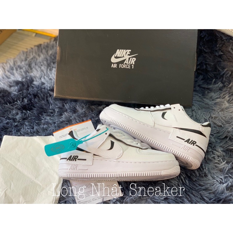 Giày Sneaker AF1 Shadow Trắng Đen Giày Thể Thao Nam Nữ Thấp Cổ Full Phụ Kiện