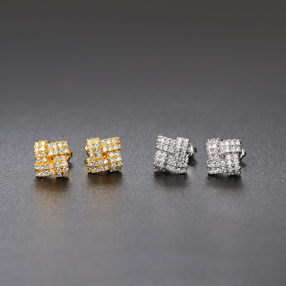 Bông Tai Đính Đá Zircon Toàn Diện Phong Cách Hip Hop Thời Trang Cho Nam Và Nữ OHE128