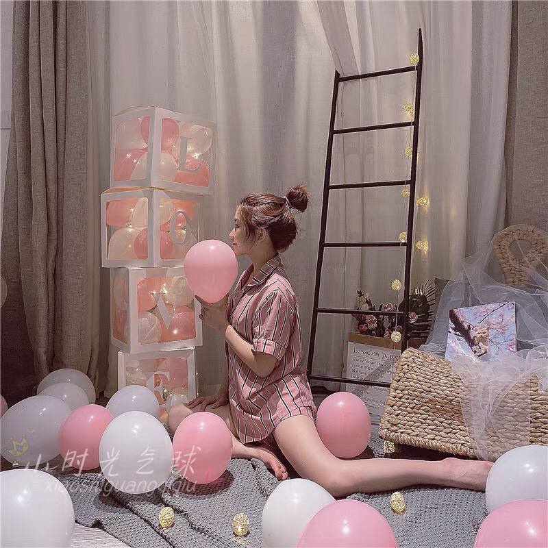 Hộp đựng bóng trang trí sinh nhật, set 4 hộp baby box phụ kiện trang trí tiệc sinh nhật