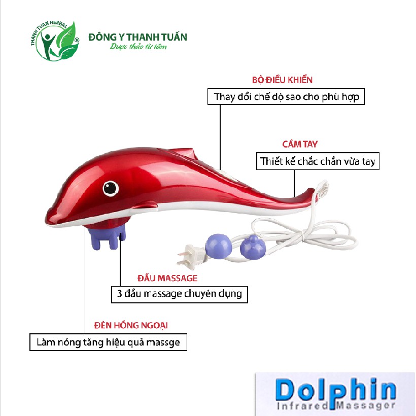 Combo 2 Máy Massage Cầm Tay Cá Heo Dolphin JB-4002A Giúp Thư Giãn Hiệu Quả