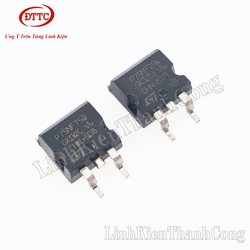 Linh kiện P75NF75 75NF75 MOSFET N-CH Kênh N thông số 75A 75V TO263 hàng tháo máy