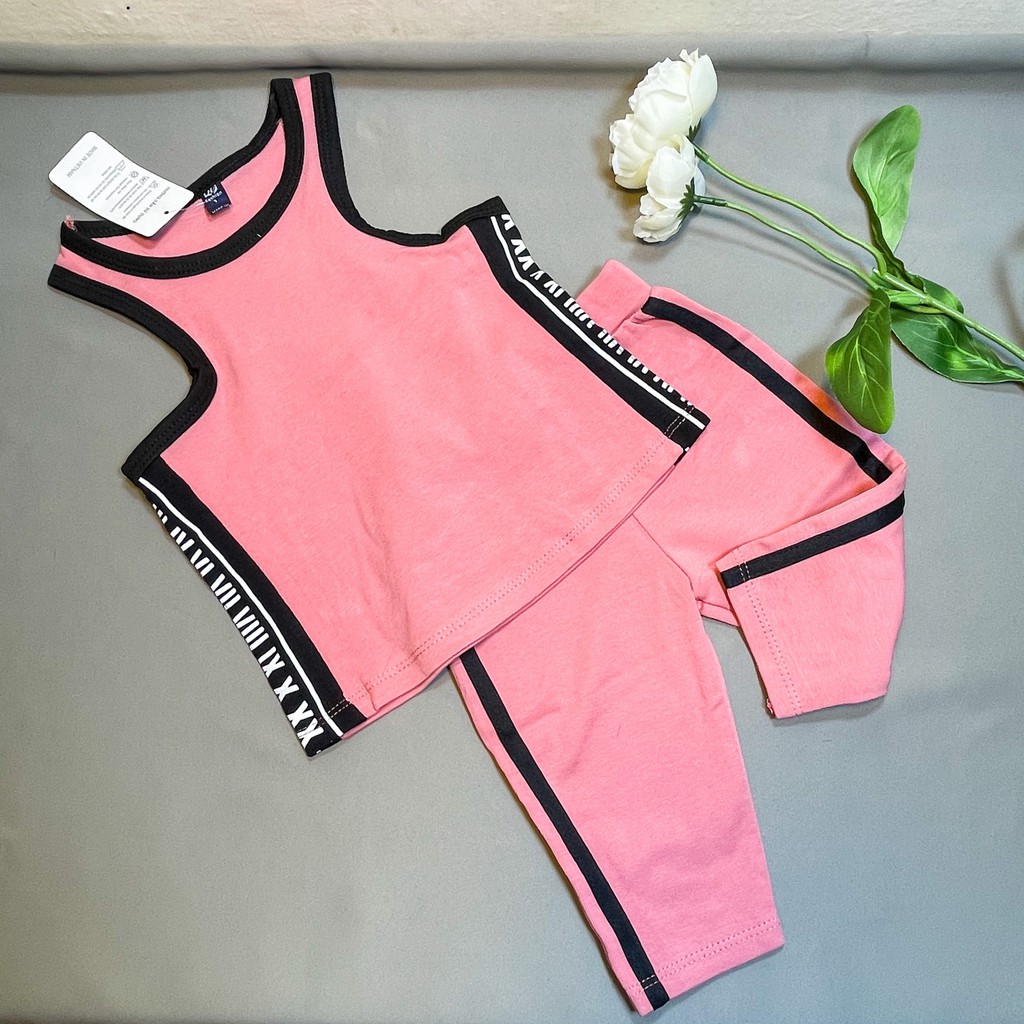 Bộ thun thể thao lửng, body sát nách cho bé gái xinh xắn