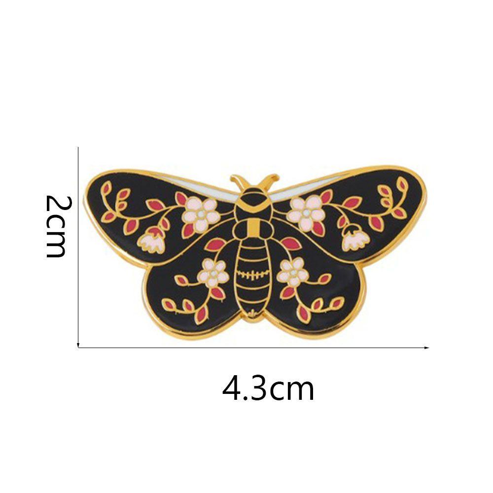 Ghim Cài Áo Hình Bướm Tráng Men Màu Đen