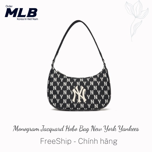 MLB VietNam Túi MLBxAespa Monogram Jacquard Hobo Bag New York Yankees 3ABQS012N-50BKS Chính Hãng