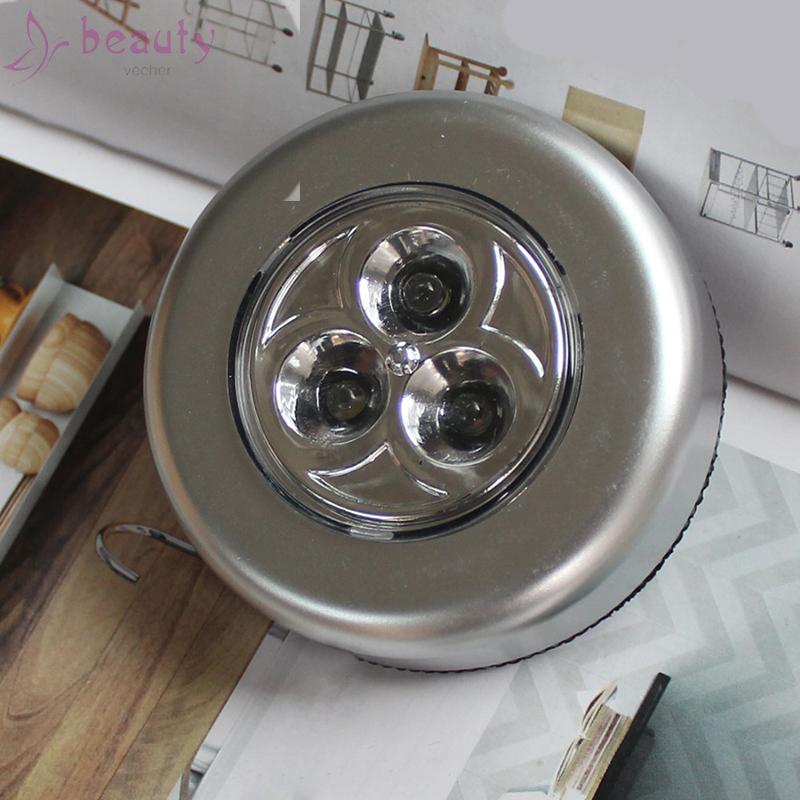 Đèn LED 3 bóng trắng màu bạc không dây dành cho tủ quần áo/phòng ngủ