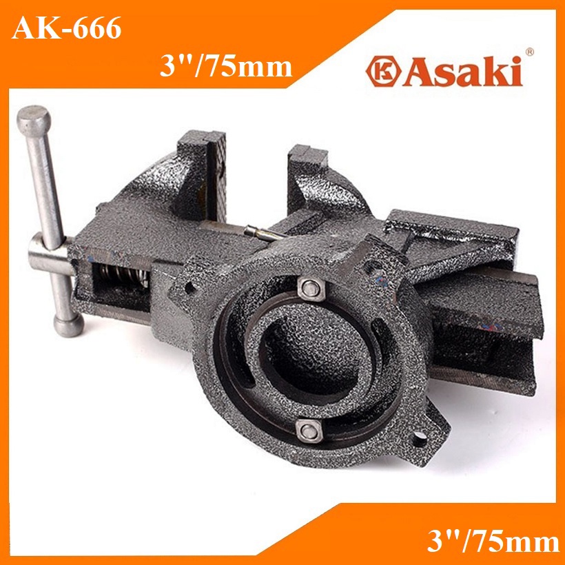 Ê tô bàn nguội 75mm/3" xoay 360 độ Asaki AK-666, E tô chất lượng cao giá tốt, shop uy tín
