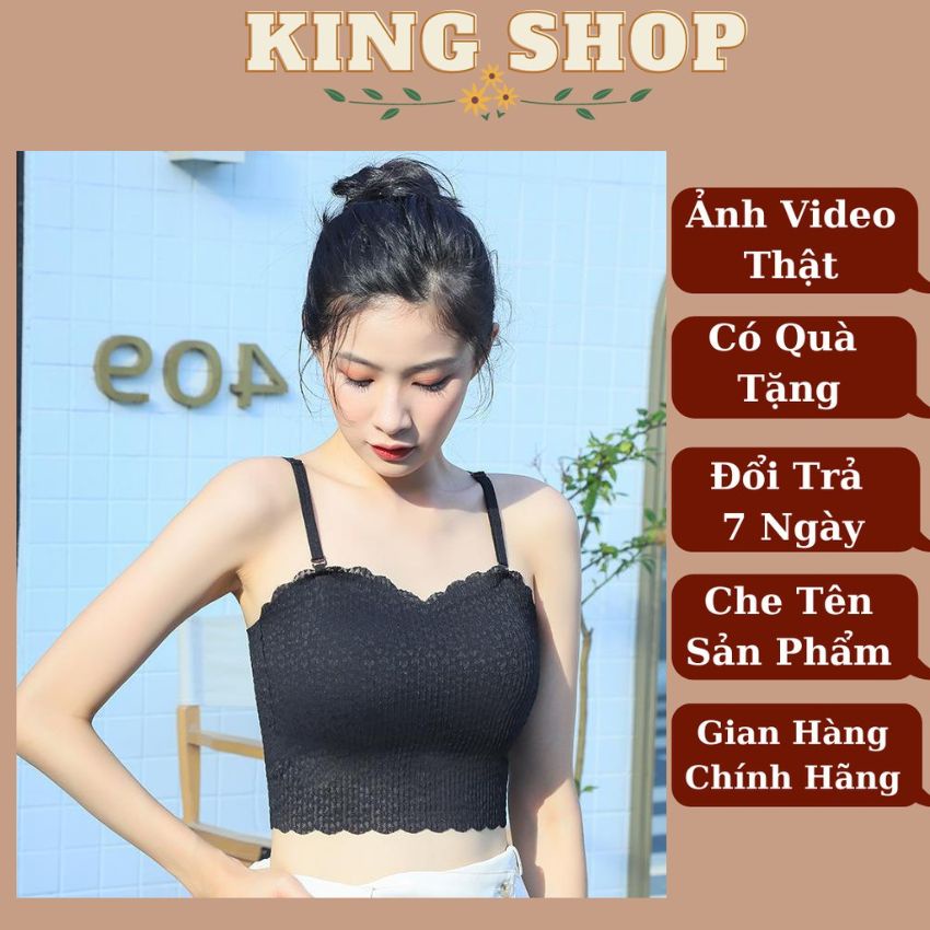 Áo bra nữ ren gân tăm Croptop, áo ngực kèm đệm mút nâng ngực đẹp và dễ thương B2122