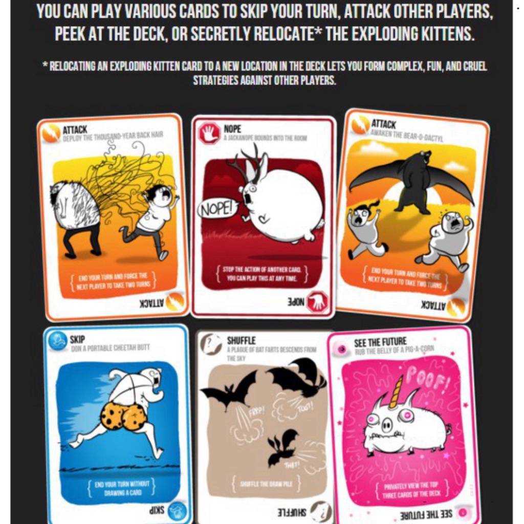 Bộ Bài Mèo Nổ Exploding Kittens LOẠI 56 Lá Giấy Cứng Cực Thú Vị - MN56L