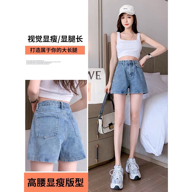 Quần Short Jeans Denim Xanh Nhạt Nữ Sogeum Quần Sooc Nắp Túi Cá Tính Phong Cách Hàn Quốc | BigBuy360 - bigbuy360.vn