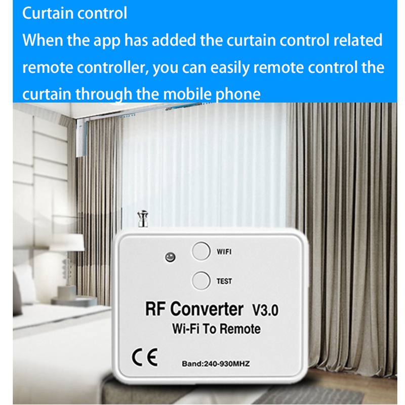 Bộ chuyển đổi điều khiển từ xa Wifi Rf Tần số vô tuyến Điều khiển từ xa Wifi 240-930Mhz cho Cửa nhà để xe nhà thông minh
