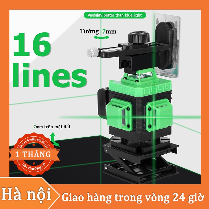 Máy cân bằng laser,máy bắn cốt 16 tia xanh lá , tự động san bằng mức Laser màu xanh lá cây và dọc 360 độ