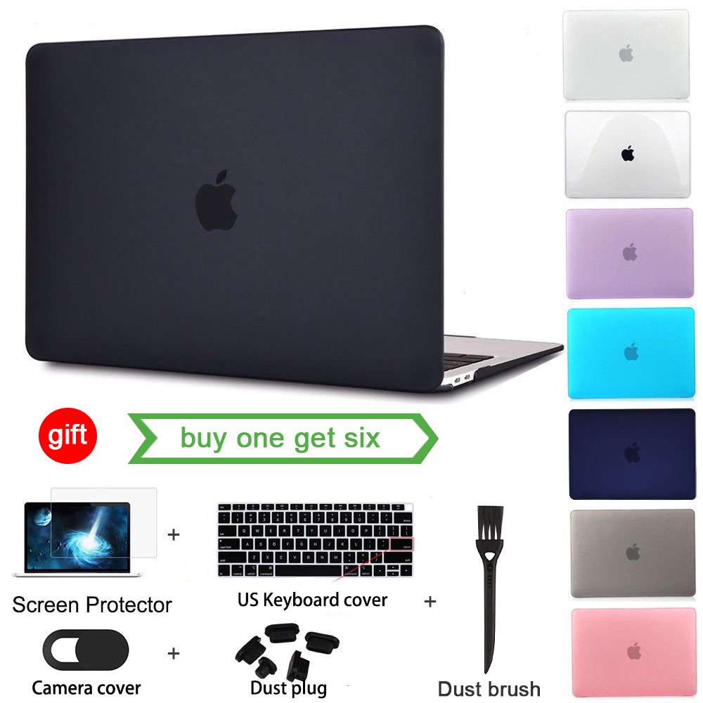 （6 trong 1）Vỏ bảo vệ máy tính Apple Macbook Air Pro Retina M1 11 12 13 15 16 kèm vỏ bàn phím và nút chống bụi tiện dụng A1465 A1370 A1534 A1466 A1369 A1932 A2179 A2337-M1 A1706 A1989 A2159 A1708 A2289 A2251 A2338-M1 A1502 A1425 A1278 A1707 A1990 A2141