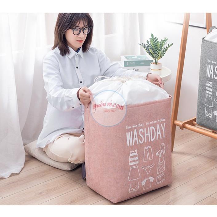 Túi Vải Washday Cỡ Lớn Đựng Chăn, Quần Áo Có Quai Xách, Khung Sắt - GDNC0357
