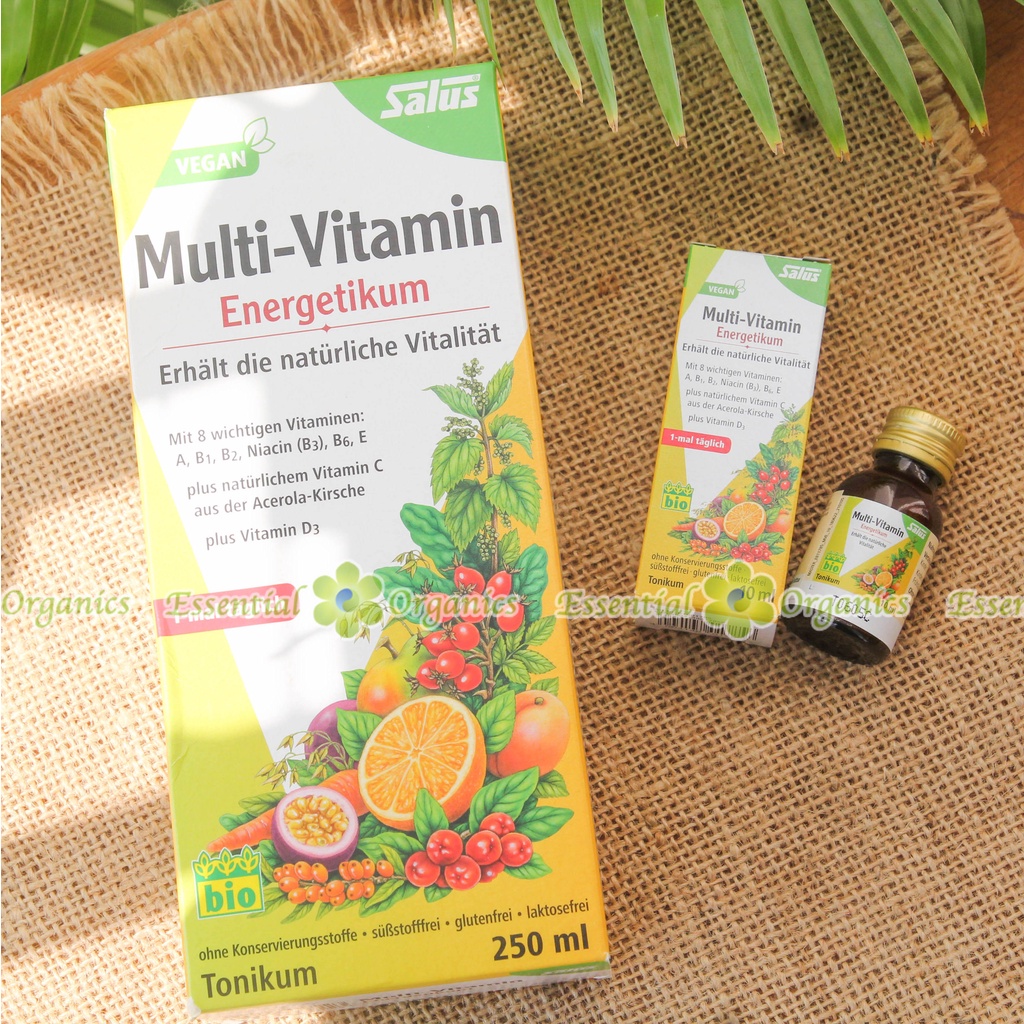 Vitamin tổng hợp hữu cơ cho bé và người lớn Multi vitamin SALUS Đức - 250ml - dễ hấp thụ và không gây nóng