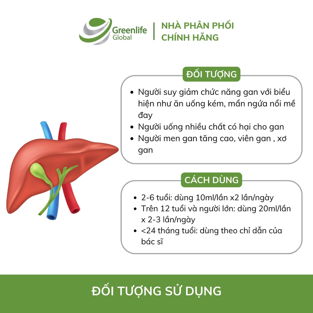 Siro bổ gan Đại Uy Arginin ống nhựa - mát gan, lợi mật, giải độc cơ thể
