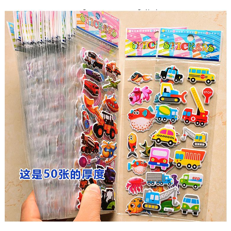 Set 10 bộ Sticker dán nổi 3D [nhiều mẫu]