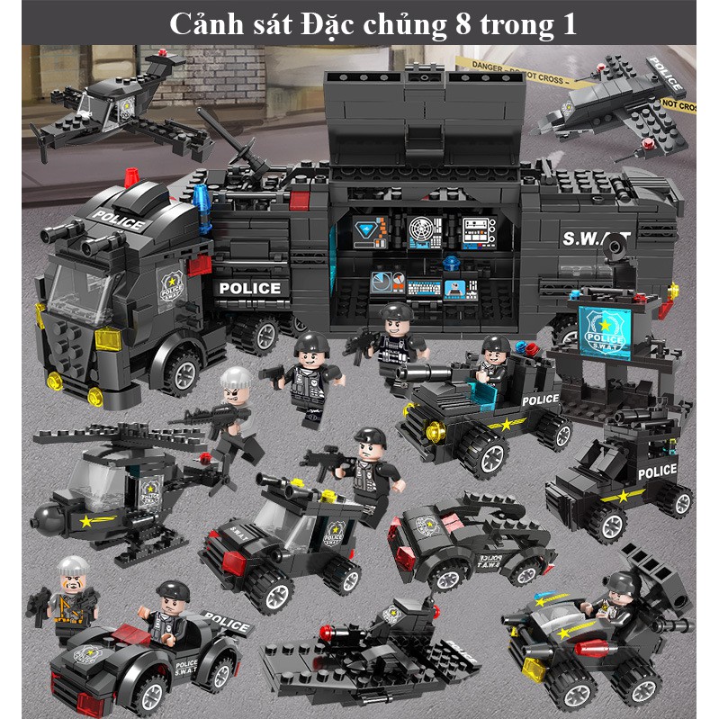 Bộ Xếp Hình Lego Cảnh Sát Đặc Chủng 8 Trong 1-Mã C008