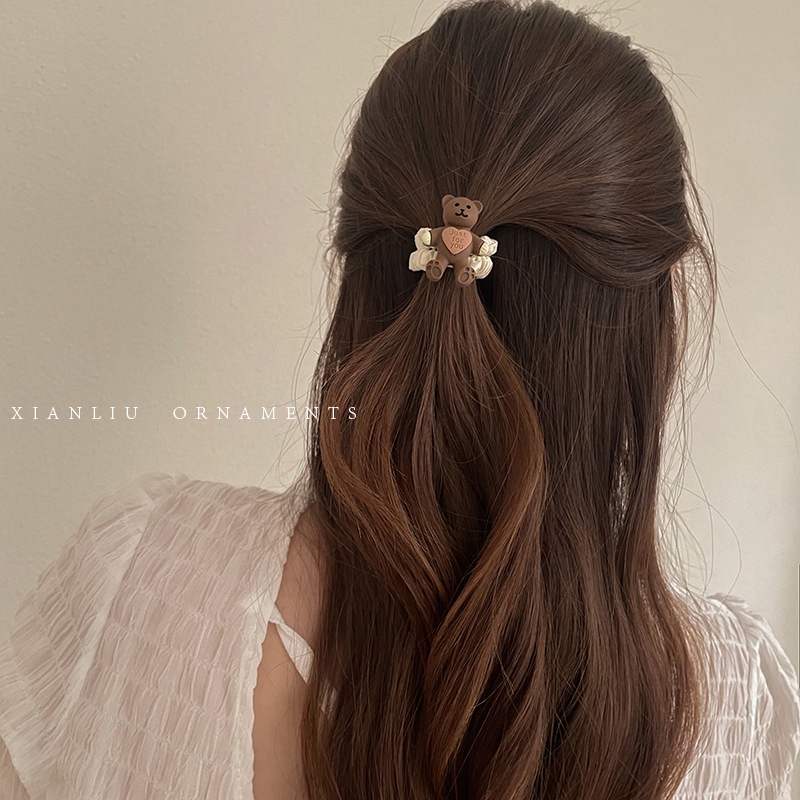 Kẹp Tóc Đuôi Ngựa Hình Gấu Hoạt Hình Phong Cách Hàn Quốc Thời Trang Mùa Hè Dành Cho Bạn Nữ