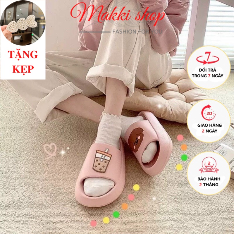 Dép quai ngang nữ bánh mì trà sữa, dép nữ đáng yêu cao cấp giá rẻ MAKKI SHOP TD545