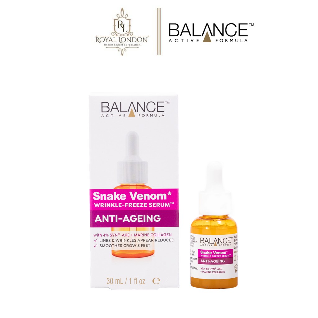 Combo Serum + Kem Mắt Chống Lão Hóa Nọc Rắn Balance Active Formula Snake Venom 30ml + 15ml