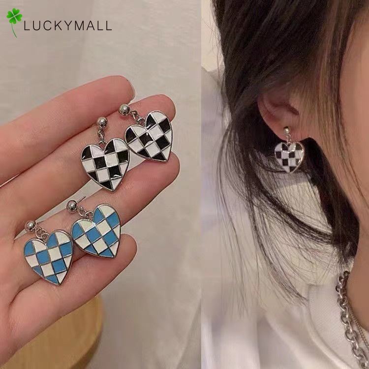 Đôi hoa tai dài hình trái tim thời trang cho nữ