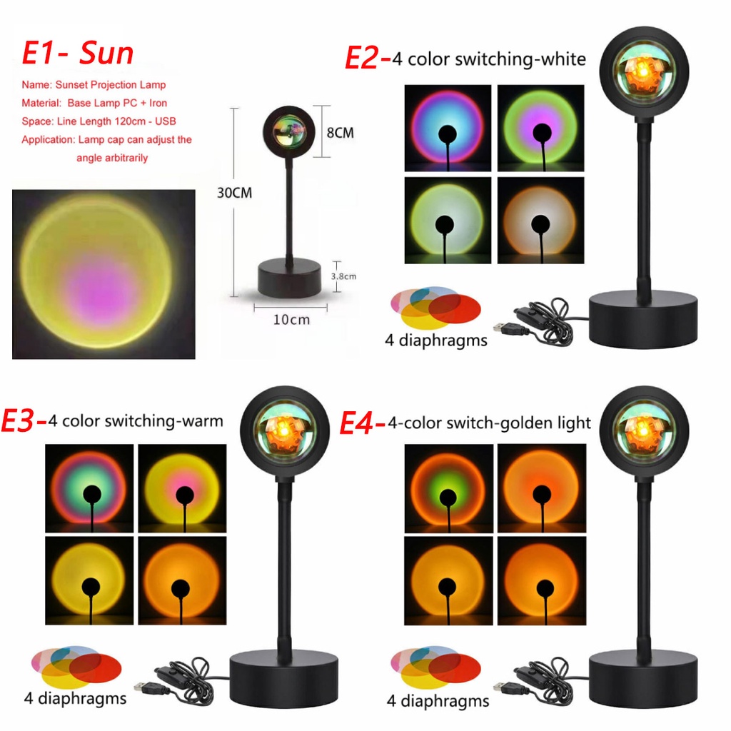 Tiktok Hot Đèn sàn chiếu hoàng hôn/mặt trời/cầu vồng trang trí hiện đại/Sunset Projection Floor Light Rainbow Modern Led Floor Light Living Room Stand Light Bedroom Projector Floor Lamp/Đèn Led Màu Cầu Vồng Trang Trí Phòng Ngủ