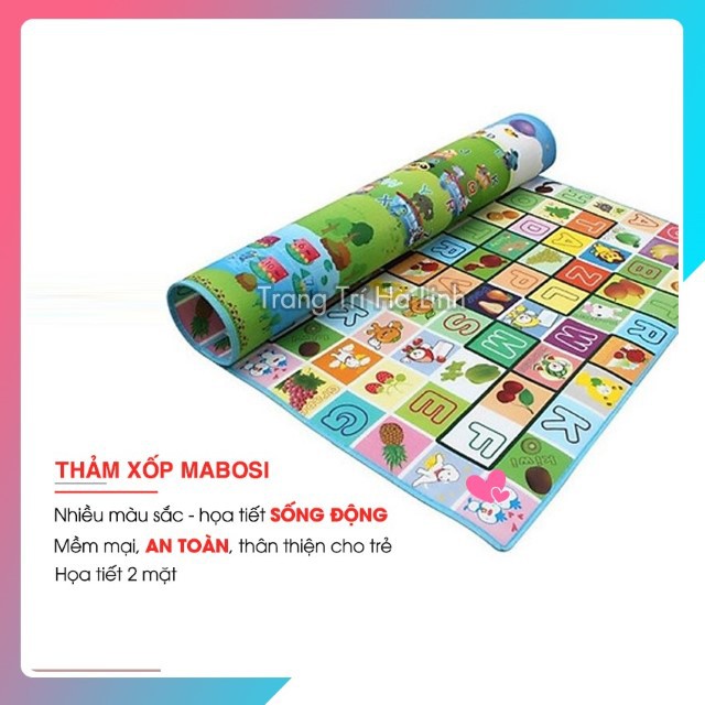 Thảm Mabosi cao cấp - Thảm xốp Mabosi họa tiết 2 mặt chống thấm êm ái cho bé