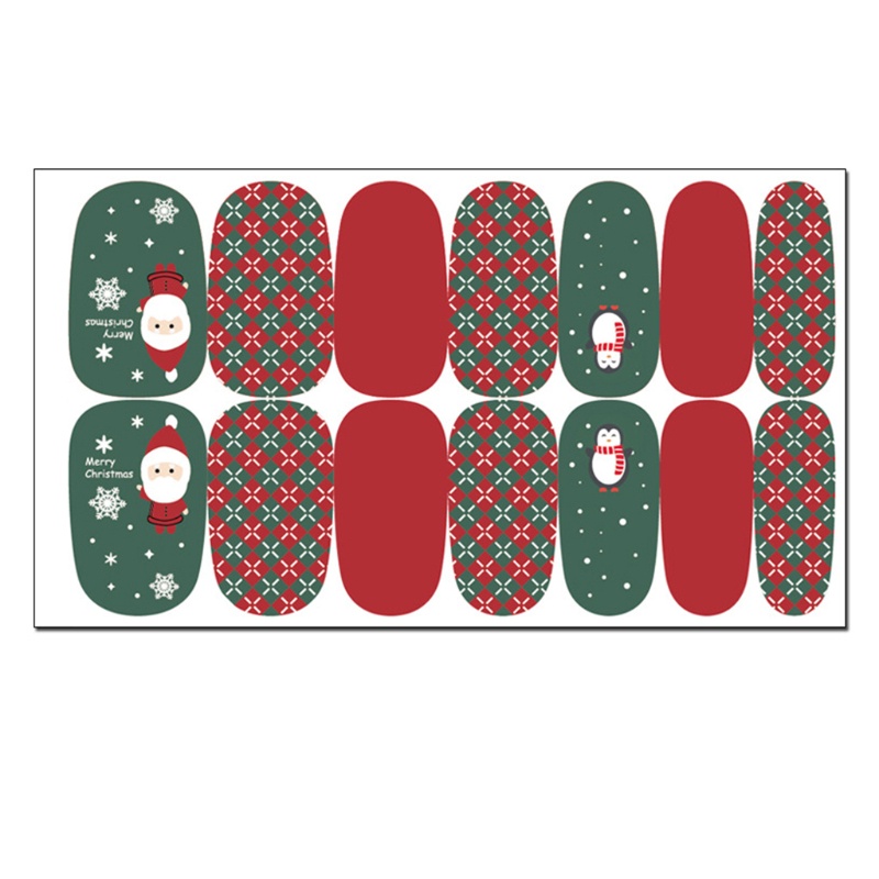 Đề Can Dán Móng Tay Toàn Diện Tự Dính Họa Tiết Cây Thông Giáng Sinh