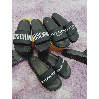 Dép quai ngang Moschino đế cao 3-4cm