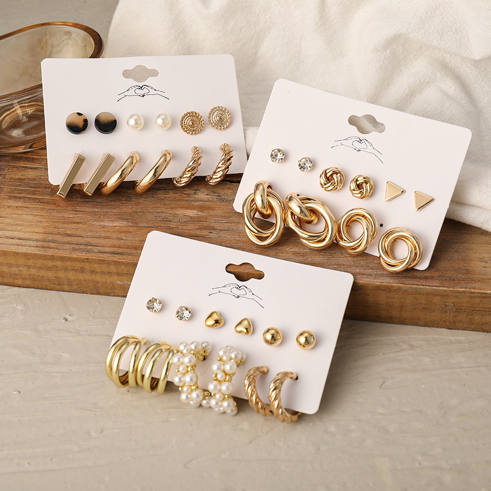 Set 6 đôi khuyên tai iF YOU thời trang Hàn Quốc cho nữ