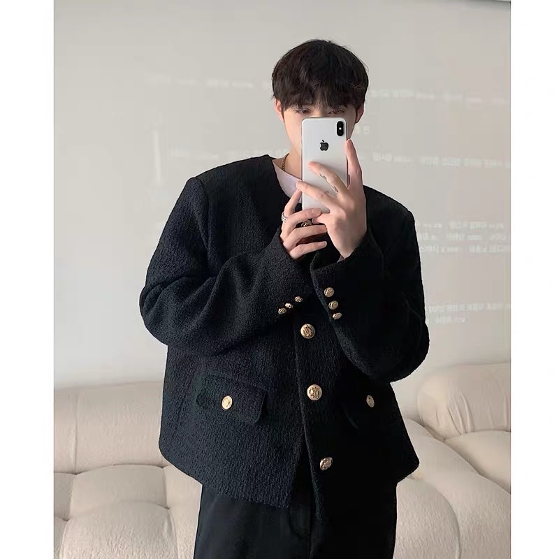 ÁO KHOÁC DẠ TWEED NAM 2 màu đen, trắng |TAHISHOP|
