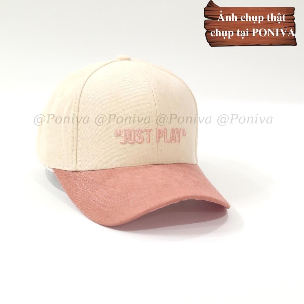 Mũ lưỡi trai ❤️ Nón kết thêu chữ Just play chất nhung mịn form unisex  phong cách Ulzzang Thời trang PONIVA siêu hot