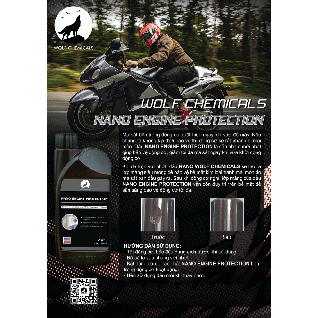 Nano Bảo Vệ Động Cơ Xe Máy - Giảm ma sát và tăng tuổi thọ cho động cơ xe máy