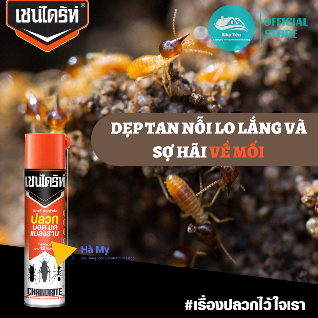Bình Xịt Diệt Mối,Muỗi,Gián Và Các Loại Côn Trùng ChainDrite Thái Lan 600ml - An Toàn Cho Người Sử Dụng,Hàng Chính Hãng