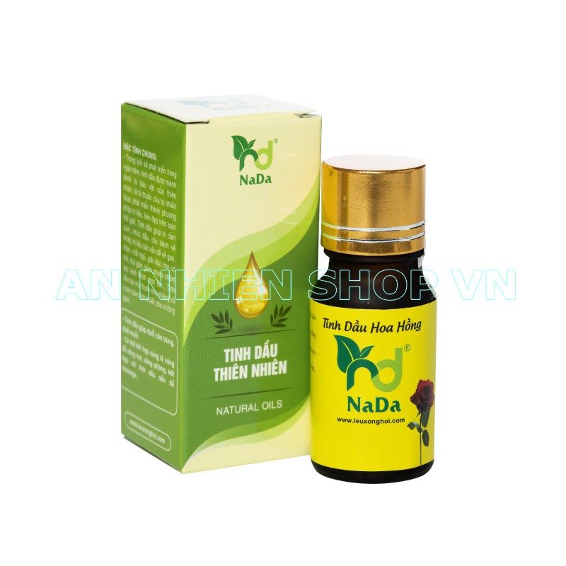 Tinh dầu hoa hồng nguyên chất Nada 10ml | Giúp thư giãn tâm lý, giảm trầm cảm, chữa mất ngủ...