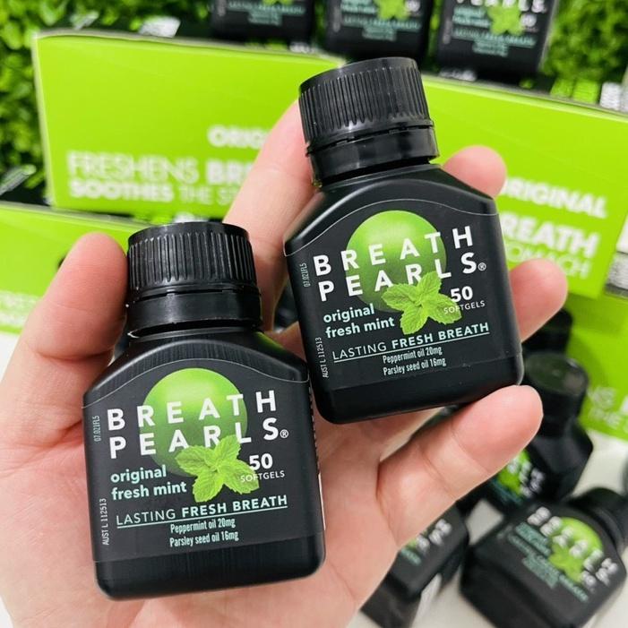 Thơm Miệng Thảo Dược Breath Pearls Fresh Mint Lọ 50 Viên