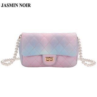 Túi Đeo Chéo Jasmin Noir Họa Tiết Sọc Caro Đính Ngọc Trai Giả Thời Trang Cho Nữ