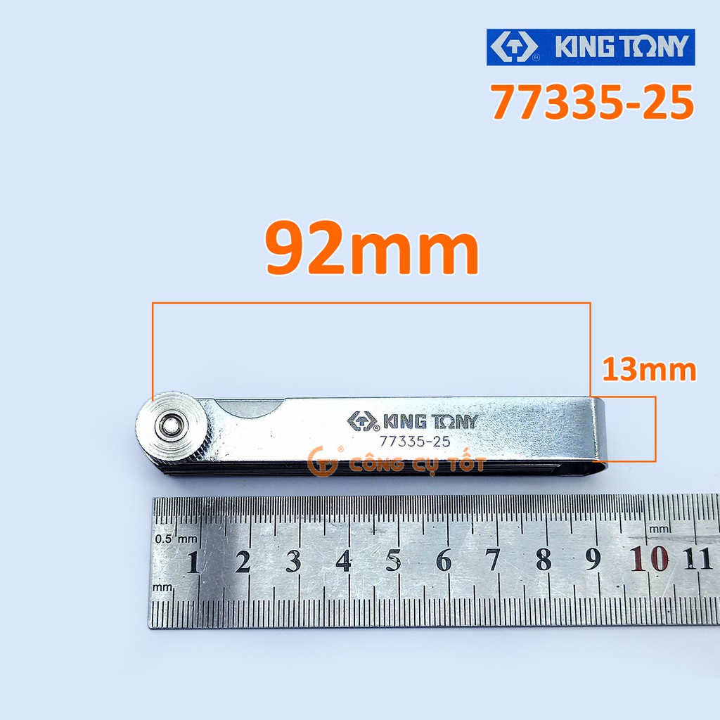 Thước đo khe hở 25 lá hệ mét 0.04-1mm Kingtony 77335-25