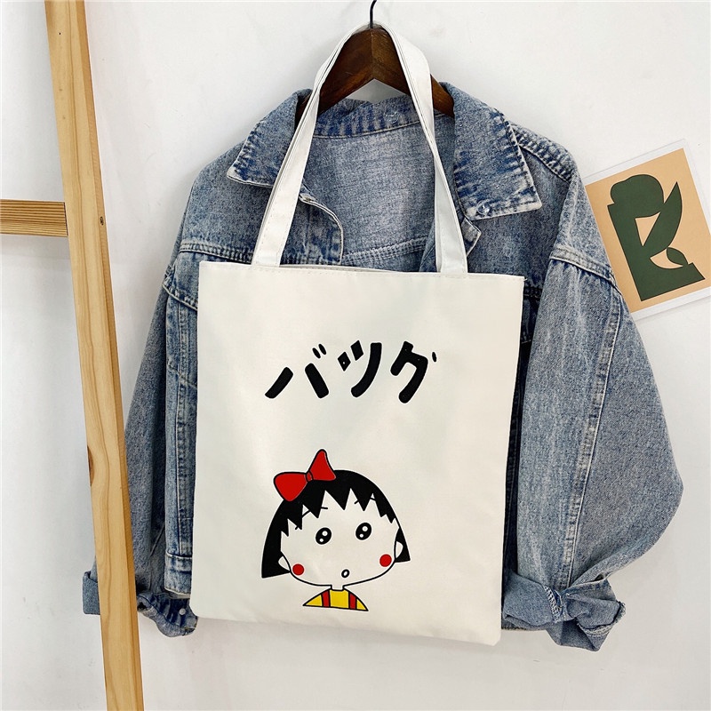 Túi Tote Vải Trắng Canvas Đeo Vai Ullzang Hàn Quốc Họa Tiết Dễ Thương JeliShop