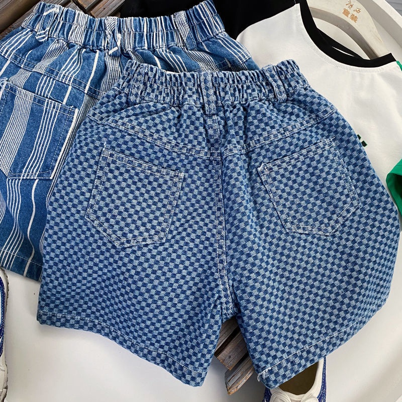 [Babycat] Hàng Có Sẵn Quần Jean Ngắn Phong Cách Nhật Hàn Nhật Bản Thời Trang Mùa Hè Kiểu Retro Dễ Phối Đồ Dành Cho Bé Trai 2022