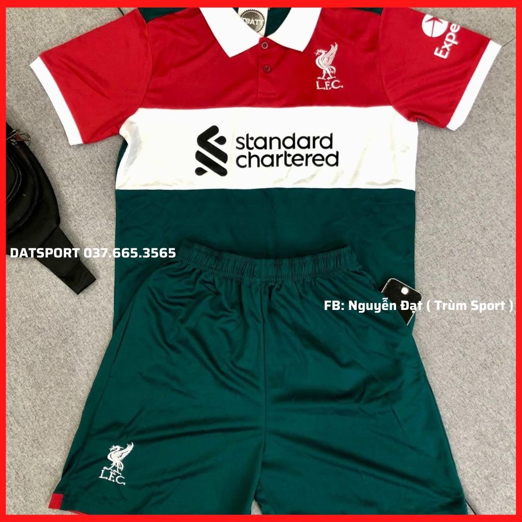 Set Bộ Liverpool Quần Có Túi 2022/23⚡FREESHIP⚡Bộ Quần Áo Bóng Đá CLB Liverpool 22/23 Vải Gai Thái Hàng Vải Đẹp