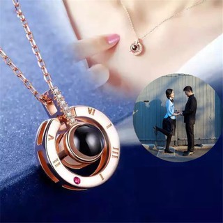 Vòng Cổ Mặt Trái Tim Chiếu Chữ I Love You Bằng 100 Ngôn Ngữ