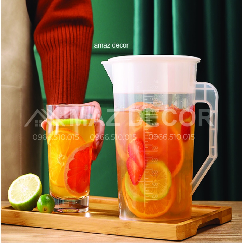 LOẠI 1 Ca Ly đong nhựa NẮP TRẮNG pha chế định lượng 5000ml, Ca Đong 5L đong chia vạch rõ ràng đẹp dày dặn