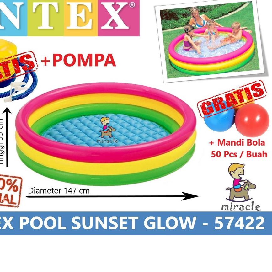 ❆ Hồ Bơi Trẻ Em 147cm x33cm INTEX Sunset Phát Sáng 57422 ○