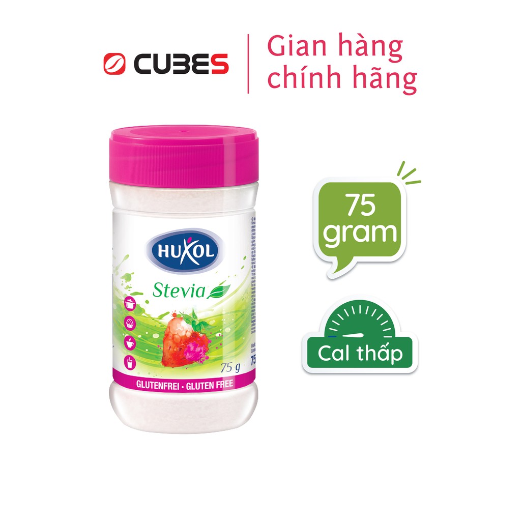 Đường Ăn Kiêng Huxol Cỏ Ngọt Stevia 75g - Đường cỏ ngọt cho người giảm cân, tiểu đường, cao huyết áp