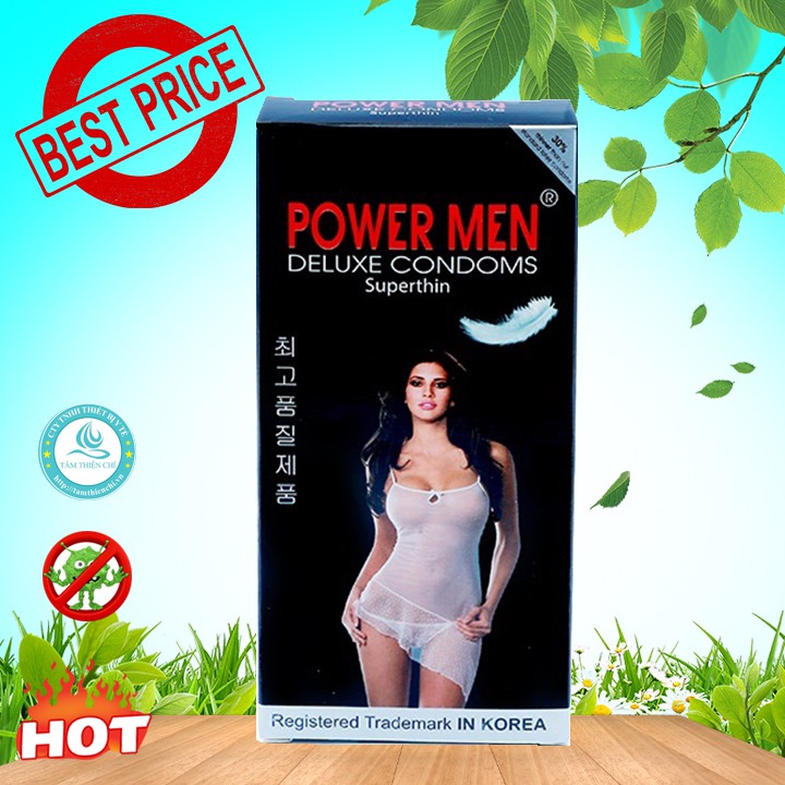 Hộp 12 chiếc Bao cao su POWERMEN Siêu mỏng mượt mà TTC
