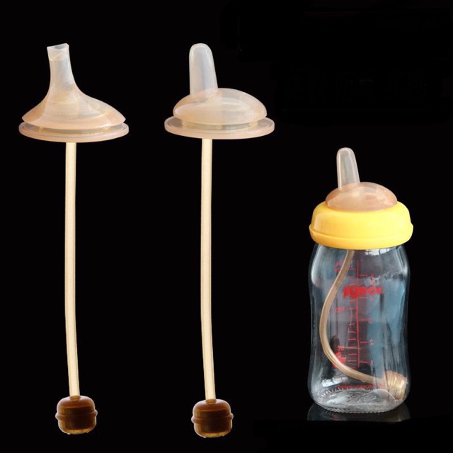 Combo 2 ống hút thẳng/mỏ vịt nano thay thế cho bình sữa cổ rộng Pi,Gb,Lansioh,...(cổ rộng 5cm)